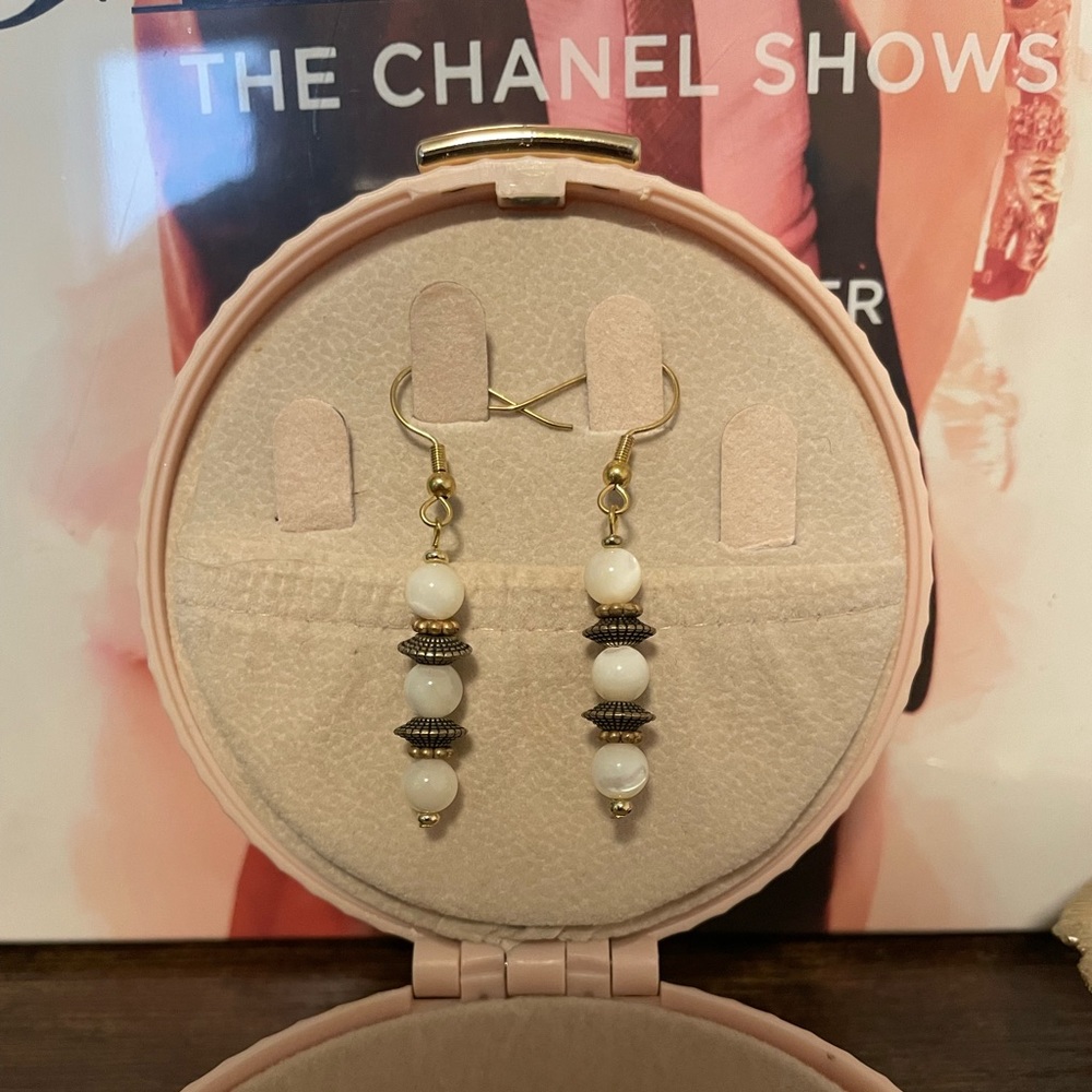 Handmade mother of pearl earrings!